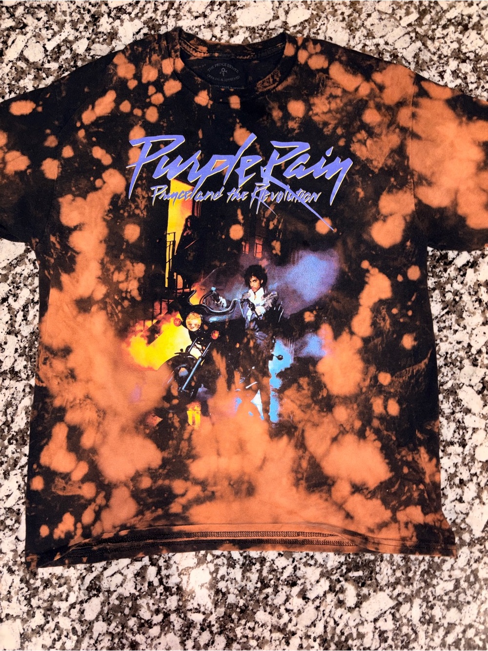 Prince Purple Rain Prince & The Revolution Bleach Dye Graphic Tee - Unisex Fit